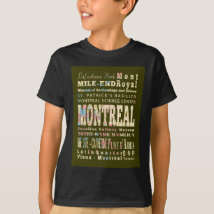 Attractions and Famous Places of Montreal, Canada T-Shirt