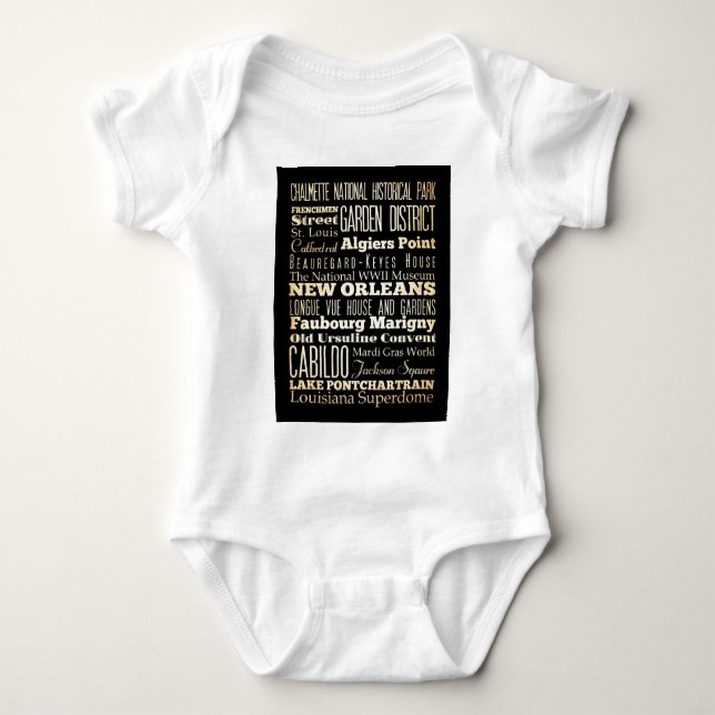 Attractions and Famous Places of New Orleans Baby Bodysuit (Front)