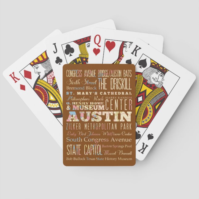 Attractions & Famous Places of  Austin, Texas. Playing Cards (Back)