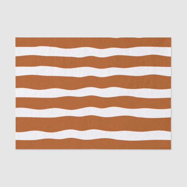 Attractive beautiful orange modern wavevy stripes  tissue paper (Front)