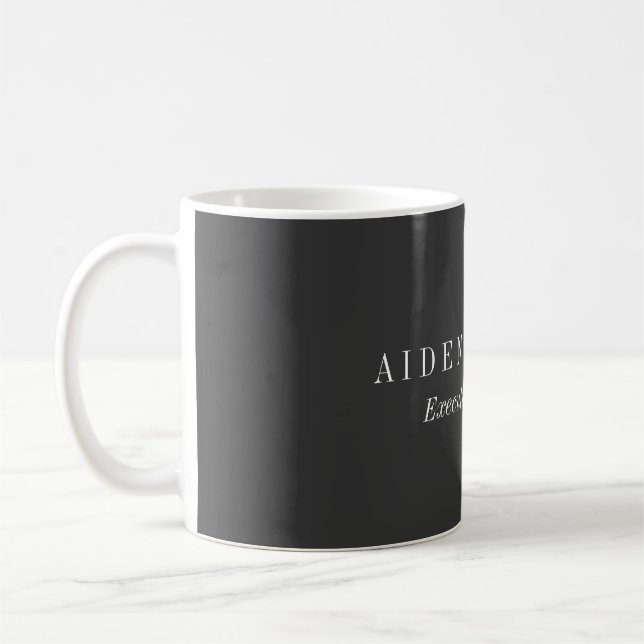 Attractive Black Classical Minimalist Coffee Mug (Left)