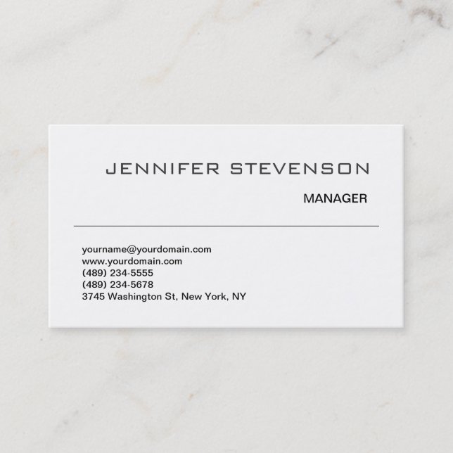 Attractive Black White Consultant Business Card (Front)