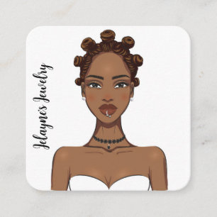 attractive black woman earrings card