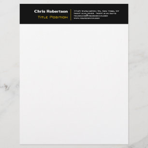 Attractive Black Yellow White Modern Custom Letterhead