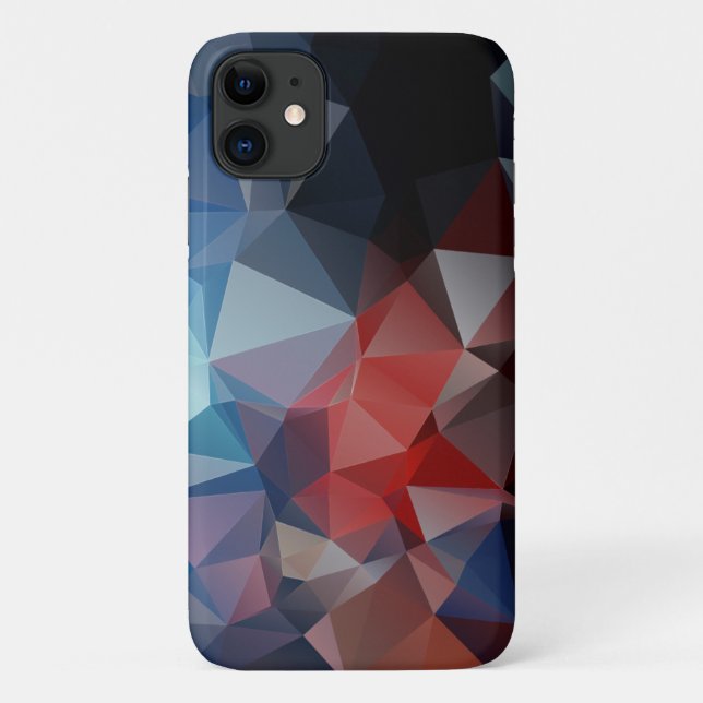 Attractive Blue Red Abstract Pyramid Pattern Case-Mate iPhone Case (Back)