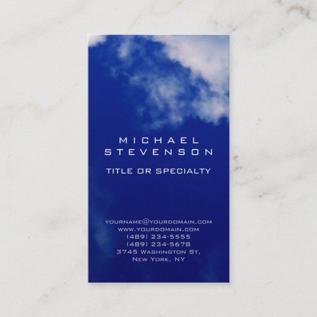 Attractive Blue Sky White Clouds Business Card (Front)