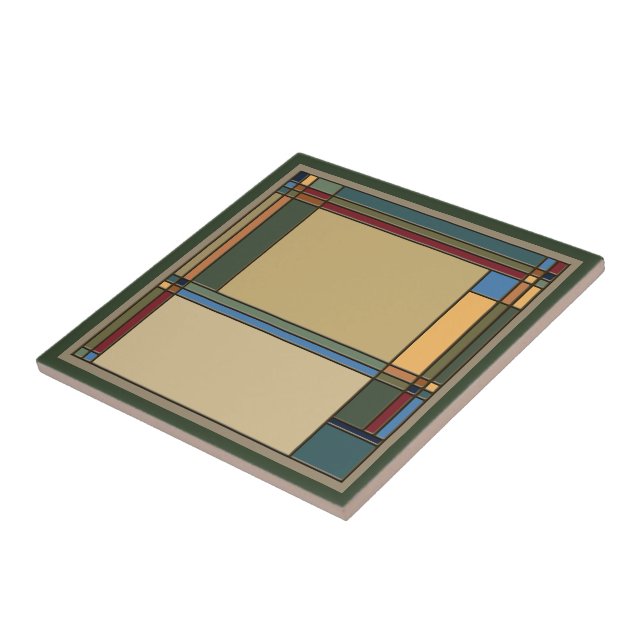 Attractive Bold Arts & Crafts Geometric Pattern Tile (Side)