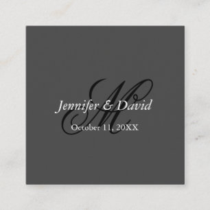 Attractive Calligraphy Monogram Wedding Enclosure Card