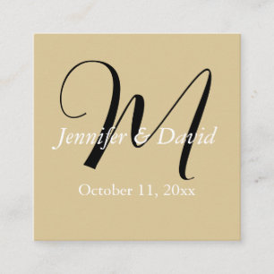 Attractive Calligraphy Monogram Wedding Enclosure Card