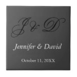 Attractive Calligraphy Script Monogram Wedding Tile<br><div class="desc">Plain Minimalist Modern Designs. They're all simple,  modern,  attractive.</div>