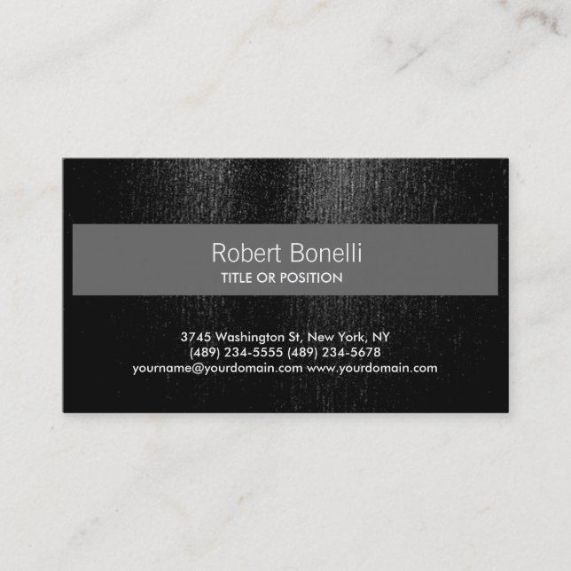Attractive Charm Black Grey Stripe Business Card (Front)