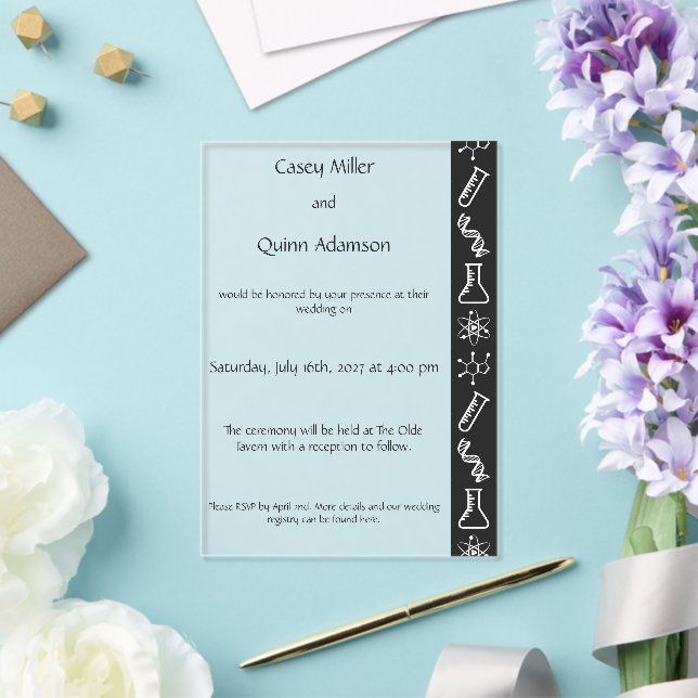 Attractive Forces in Black Acrylic Wedding  Invitations (Insitu (Wedding))