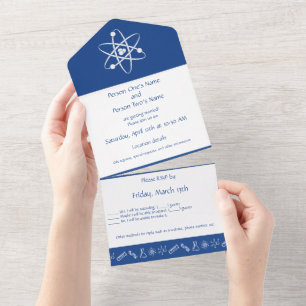 Attractive Forces in Blue All In One Invitation