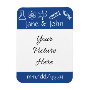 Attractive Forces in Blue Save-the-Date Magnet