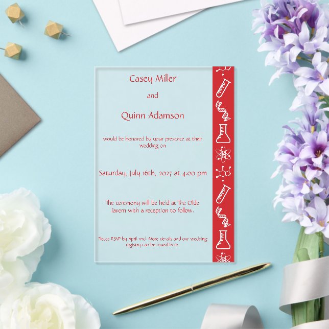 Attractive Forces in Cherry Acrylic Wedding  Invitations (Insitu (Wedding))