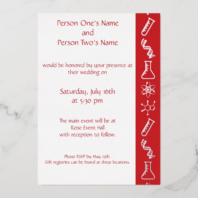 Attractive Forces in Cherry Foil Invitation (Front)