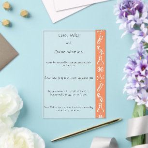 Attractive Forces in Coral Acrylic Wedding  Invitations