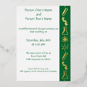 Attractive Forces in Green Foil Invitation