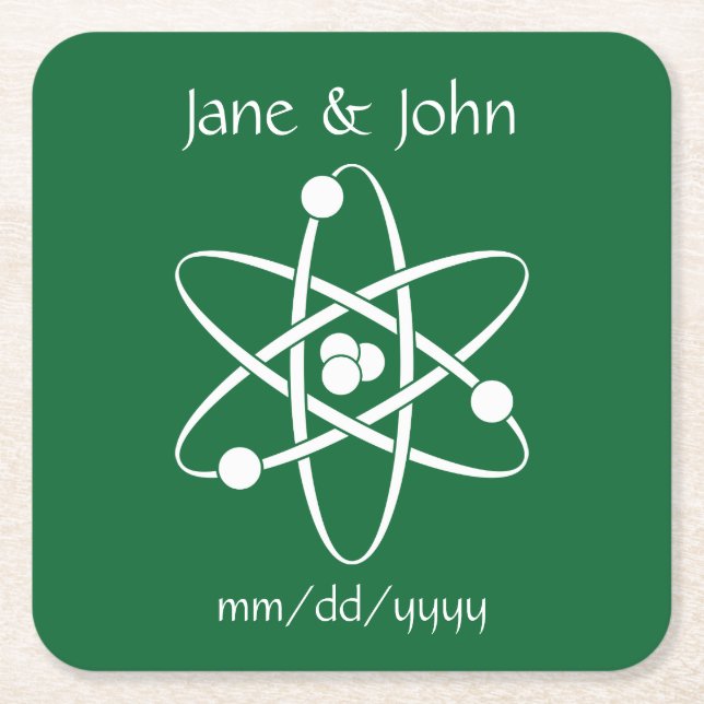 Attractive Forces in Green Paper Coaster (Front)