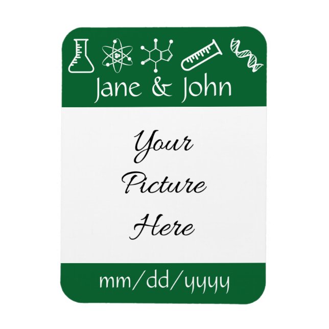 Attractive Forces in Green Save-the-Date Magnet (Vertical)