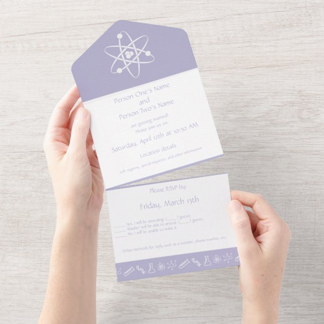 Attractive Forces in Lavender All In One Invitation (Tearaway)