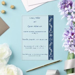 Attractive Forces in Navy Acrylic Wedding  Invitations