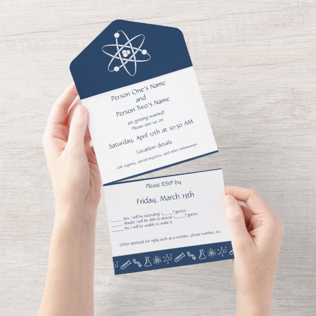 Attractive Forces in Navy All In One Invitation (Tearaway)