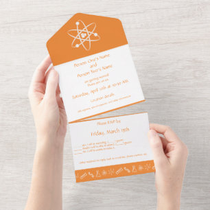 Attractive Forces in Orange All In One Invitation