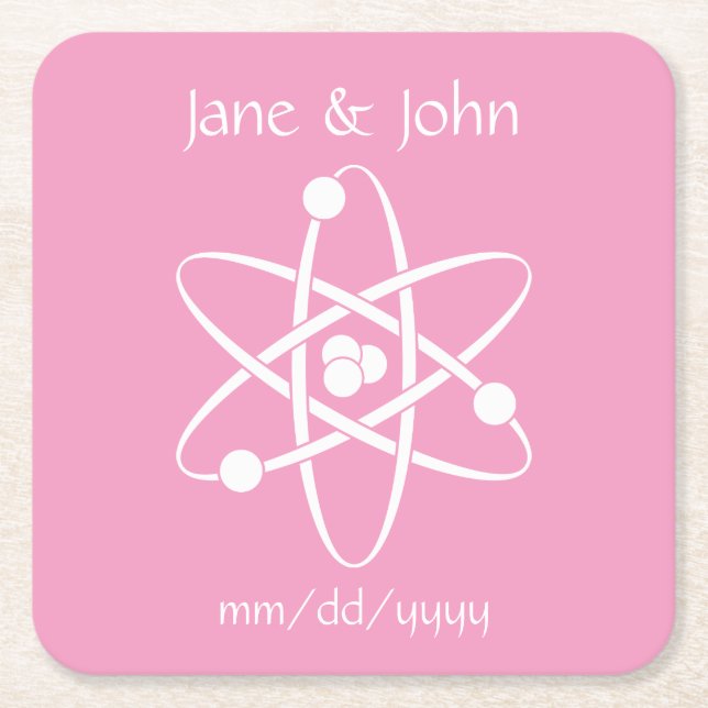 Attractive Forces in Petal Pink Paper Coaster (Front)