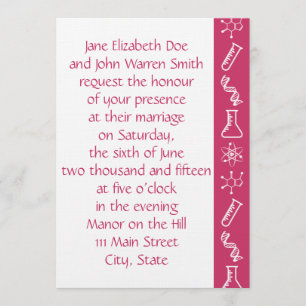 Attractive Forces in Raspbery Wedding Invitation