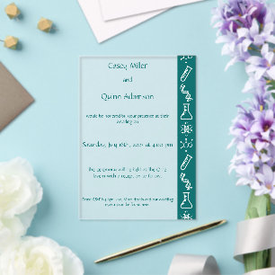 Attractive Forces in Teal Acrylic Wedding  Invitations