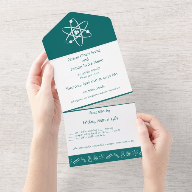 Attractive Forces in Teal All In One Invitation (Tearaway)