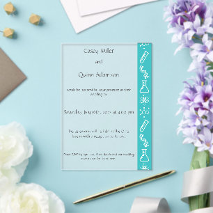 Attractive Forces in Turquoise Acrylic Wedding Invitations