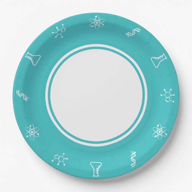 Attractive Forces in Turquoise Paper Plate (Front)