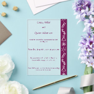 Attractive Forces in Wine Acrylic Wedding  Invitations