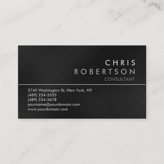 Attractive Grey Modern Business Card (Front)