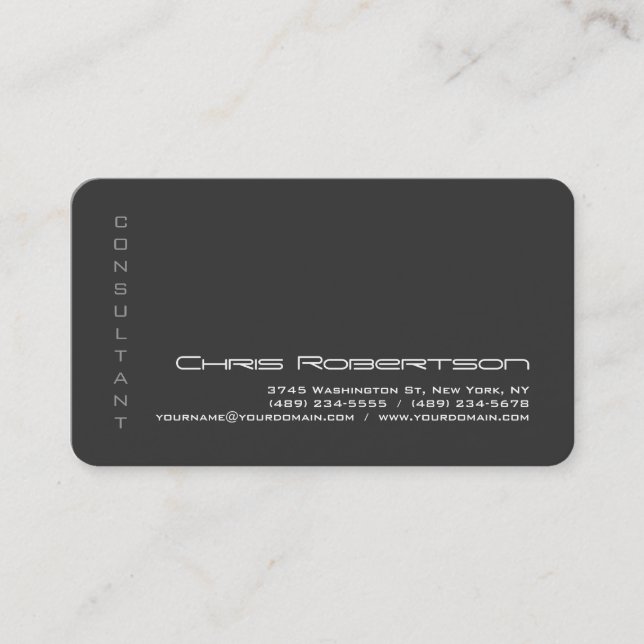 Attractive Grey White Charming Business Card (Front)