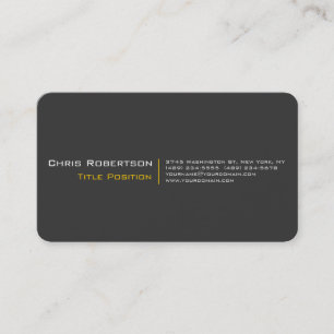 Attractive Grey Yellow Charming Business Card