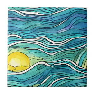 Attractive hand craft Watercolor Teal Seamless Tile