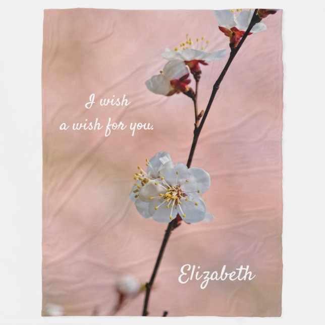 Attractive Japanese Apricot Flowers Fleece Blanket (Front)