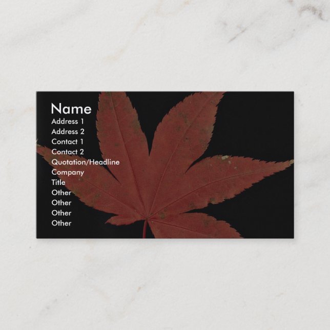 Attractive Japanese maple leaf Business Card (Front)