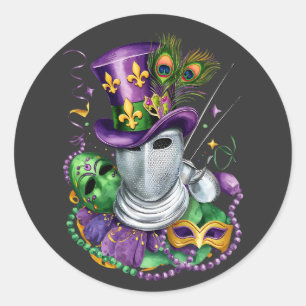 Attractive Mardi Gras Mix Cycling Costume Festive Classic Round Sticker