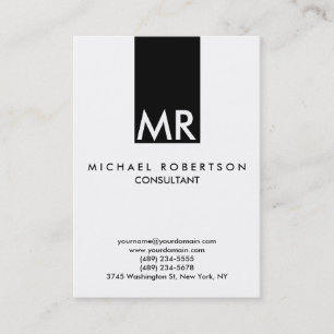 Attractive Monogram Black White Plain Business Card