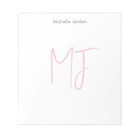 Attractive Monogram Pink White Modern Minimalist