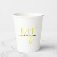 Attractive Monogram Yellow White Modern Minimalist