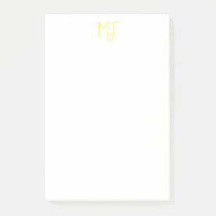 Attractive Monogram Yellow White Modern Minimalist Post-it Notes