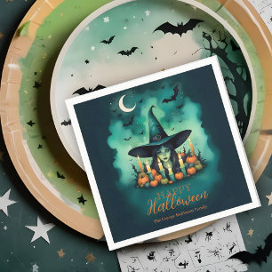 Attractive & Mystical Halloween Witch Conjures Napkin