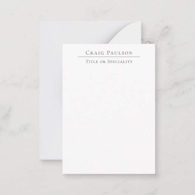 Attractive Professional Plain Minimalist Name Card (Front)