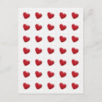 Attractive Red Hearts Grey Pop Art Love Postcard