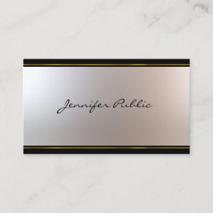 Attractive Script Modern Design Glamourous Plain Business Card